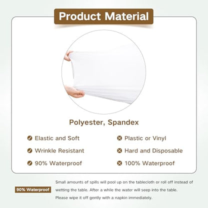 Square Fitted Table Cover Elastic Tablecloth Stretch Spandex Table Top Cover Table Topper Cap for Dining Kitchen Home Party White 34X34 Inch - color: White, size: 34" x 34" (Square)