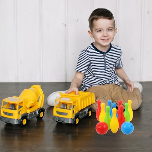 Toyvian Bowling Set 10 Color Bowling Pins 2 Bowling Ball Bowling Educational Game for Indoor and Outdoor(1.5Inch×4.3Inch,Small)