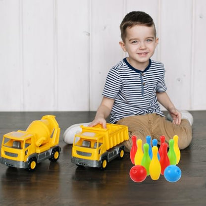 Toyvian Bowling Set 10 Color Bowling Pins 2 Bowling Ball Bowling Educational Game for Indoor and Outdoor(1.5Inch×4.3Inch,Small)