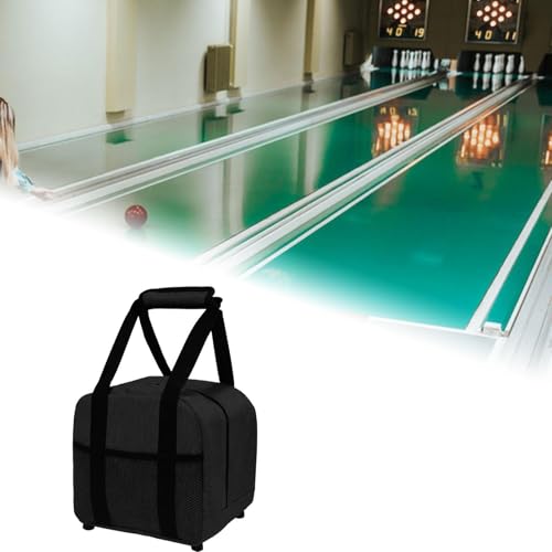 Colaxi Bowling Ball Bag Single Bowling Tote – Oxford Cloth Carry Case for 1 Ball, Fits Size 10, Lightweight with Foam Holder, Front Mesh Pocket – for Gym Outdoor Sports – 8.66 x 8.66 x 8.66 Inch