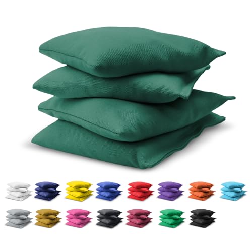 GoSports Cornhole Bean Bags Set of 4-16 Colors Available - Regulation All Weather, Mix and Match - color: Dark Green