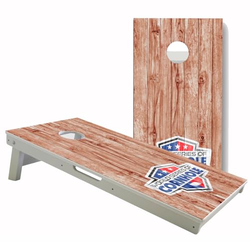 World Series of Cornhole All-Weather Cornhole Boards – Regulation 2x4 PVC Outdoor Cornhole Game Set for Backyard, Beach, Tailgate & Family Fun – Durable, Rust-Free, Tournament-Grade Boards - color: Weathered Woodgrain