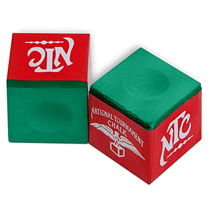 Silver Cup National Tournament Pool cue Billiard Premium Chalk - ONE Dozen - color: Tournament Green