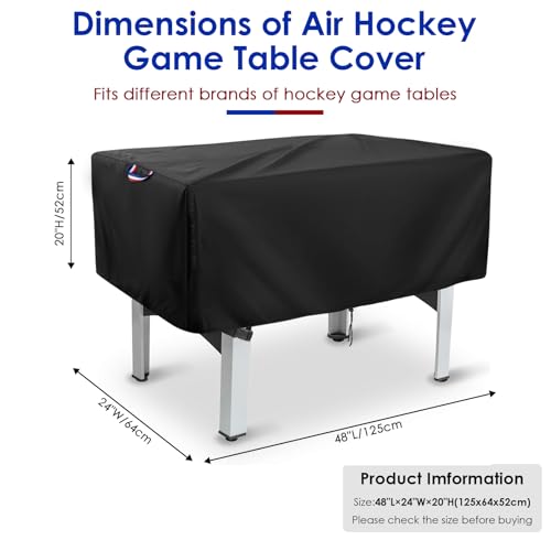 Air Hockey Game Table Cover,Dustproof and Waterproof Table Top Air Hockey Table Covers for Family Game Tables,48"L x 24"W x 20"H