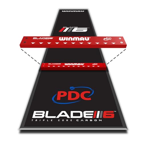 WINMAU Dart Mat with Throw Line for Soft Tip and Steel Tip - Available in Outshot and Clearzone Style - style: Blade 6 Pro Zone