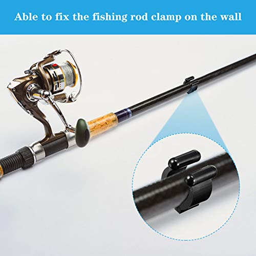 Skylety 40 Pieces Fishing Rod Clips Billiards Cue Clip Pole Rod Holder for Fishing Billiards Snooker Pool Cue Locating Supplies, Black