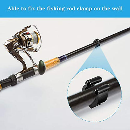 Skylety 40 Pieces Fishing Rod Clips Billiards Cue Clip Pole Rod Holder for Fishing Billiards Snooker Pool Cue Locating Supplies, Black