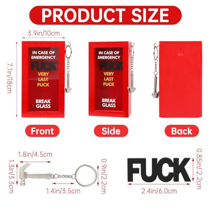 Very Last Fuck Emergency Box Funny Gag Gifts for Men Women | Funny White Elephant Gifts for Adults & Christmas Stocking Stuffers, In Case of Emergency Break Glass Wood Box Desk Decor - style: F Emergency Box