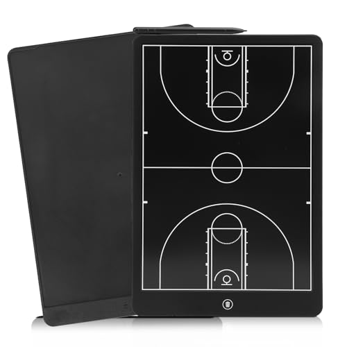 Basketball Coaching Board, 16" LCD Screen Tactical Marker Board with Pen, Clipboard Training Equipment for Basketball Teaching, Game