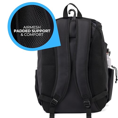 Athletico 35L Pickleball Backpack - Pickleball Bags for Men or Women Includes Pickleball Ball Holder - color: Black