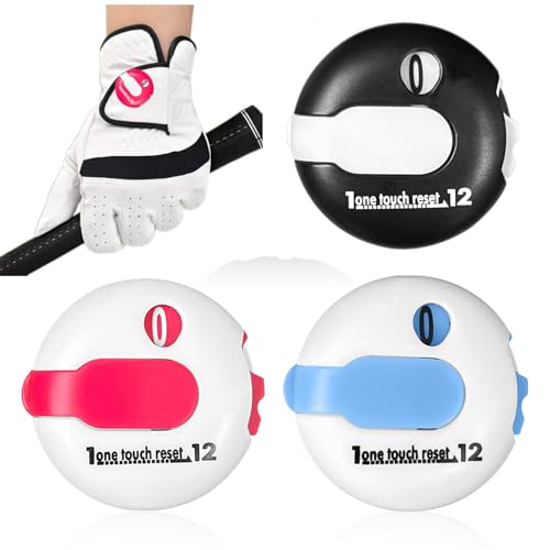 Mini Golf Score Counter with Reset – Easy Attach to Scorekeeper Gloves, Compact Stroke Tracker for Golf Games - color: 3 colors