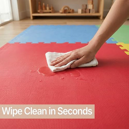 FlooringInc Baby Play Mat for Floor, Extra Large 2'x2' Foam Floor Tiles for Kids, Soft Interlocking Puzzle Mat, 1/2 Inch Thick, Non-Toxic EVA (Rainbow, 30 Tile Pack, 120 Sq Ft) - size: 30 Tile Pack