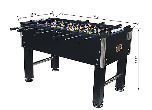 54.5'' Foosball Table for Adults,Full Size Competition Soccer Game Table with Anti-Tipping Leg,Balls and Cup Holder,Arcade Table for Home,Family,Game Room and Office