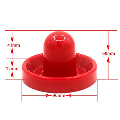 Air Hockey Paddles and Pucks, Goal Handles Replacement Accessories for Game Tables (4 Striker 96mm with Pads, 8 Pucks 64mm Thick and Thin)