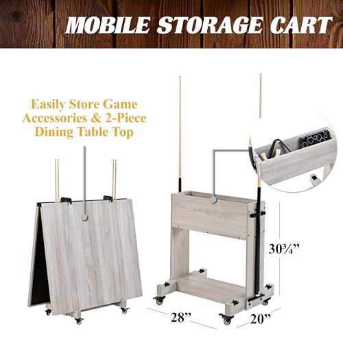 Barrington Billiards 7' Drop Pocket Pool Table 3-in-1 Combo Table, Dining Top, Table Tennis and Billiards with Accessories - style: 7 Ft. Monteray Gray