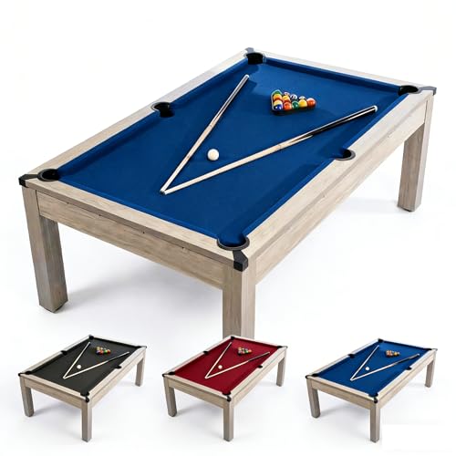 7 FT Pool Table, Complete Set - color: Blue