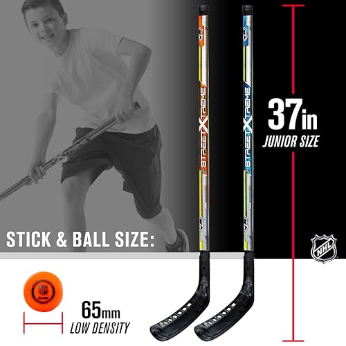 Franklin Sports NHL Kids Street Hockey Stick Set - Includes (2) Youth Street Hockey Sticks + (1) Outdoor Roller Hockey Ball - Perfect Hockey Starter Set for Kids - style: Player Sticks