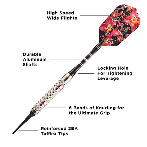 Viper Desert Rose Soft Tip Darts with Storage/Travel Case, Pink, 16 Grams