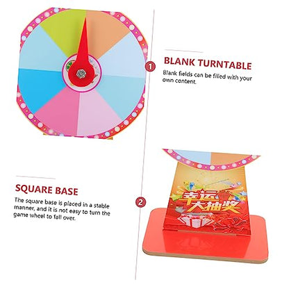 Roulette Wheel Game for Parties Rotating Tabletop Raffle Wheel Plastic Carnival Game Props Style Fun for Adults and Boys and Girls