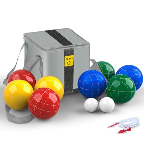 Professional Grade 107mm Bocce Ball Game Set Regulation Size and Weight 920g for Official Tournaments (Classic Multi-Color) - style: Professional 107mm Multi-Color