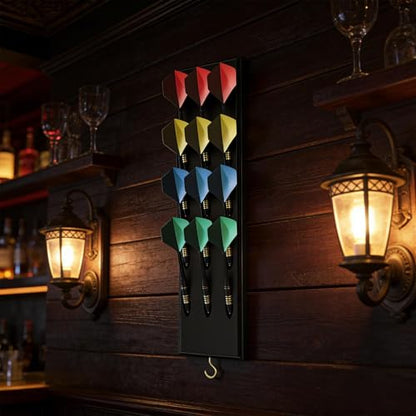 Darts Caddy Wall Mounted Dart Holder Wooden Storage Rack for Home Bars Offices Game Rooms Recreation Areas Tournament Organization 15.75 Inch Stylish Durable Accessory