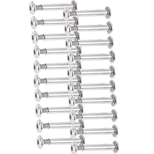 Inline Skate Wheel 15/64" Shaft Hex Socket Screw - color: 20pack-Silver