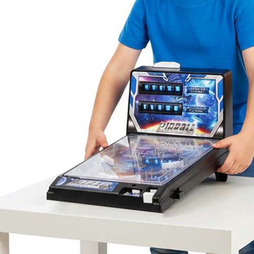 Kids Tabletop Pinball Machine, Arcade Alley Games Electronic Pinball Game with Lights & Sounds, Fun Ball Shooting for Family Indoor Playroom