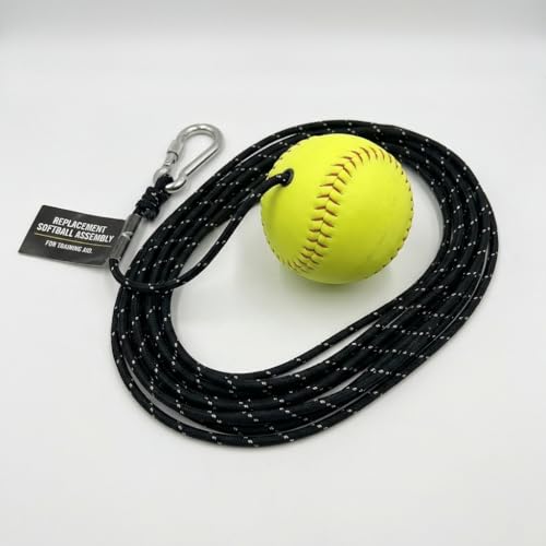 Baseball & Softball Swing Trainer – Practice Your Swing in The Backyard with a Real Ball & Get 50 Feet of Flight Feedback Ages - style: Replacement Softball