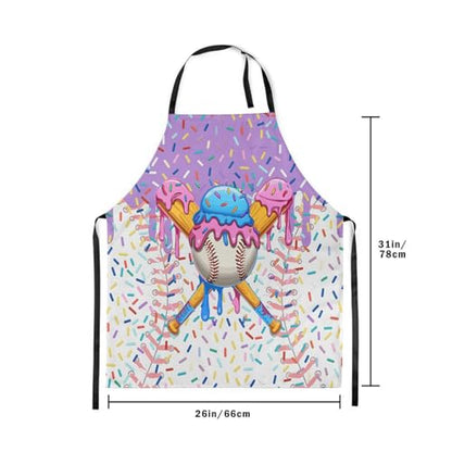 Manfei Baseball Ice Cream Kids Kitchen Apron - color: Purple