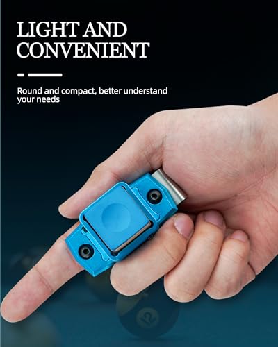 KONLLEN Magnetic Pool Chalk Holder Aluminum Alloy Belt Clip | Portable design, durable metal construction, quick access,metal cue chalk case for pool, snooker and carom - color: Blue Chalk Holder+pool chalk