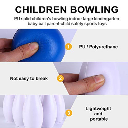 YARNOW 1Set PU Bowling for Indoor Bowling Games Safe and Fun for Ages Easy to Assemble Pins Balls for Family Fun and Reducing Screen
