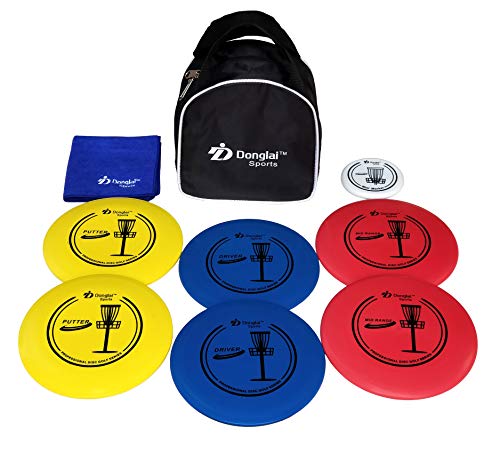 Disc Golf Starter Set/Disc Golf Beginner Set, Included 2X Driver, 2xMid-Range, 2xPutter, Carry Bag, Towel and mini Marker,Disc Golf Beginner Set