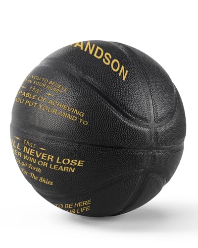 KAAYEE Engraved Basketball for Grandson, Engraved Basketball for Son from Mom Dad, Personalized 29.5" Basketballs Gifts, Custom Christmas Birthday Graduation Back to School Gift for Son from Mom Dad - color: Black-to Grandson