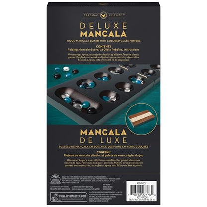 Spin Master Games, Legacy Deluxe Mancala, Classic Game with Folding Wooden Board & Colorful Glass Stones, Family Game, for Ages 8 & Up - color: Mancala