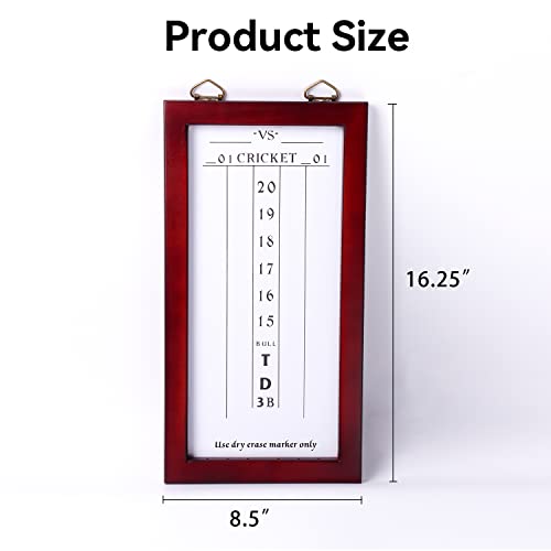 GSE Games & Sports Expert Dry-Erase Dart Scoreboard for Cricket and 01 Dart Games with Marker