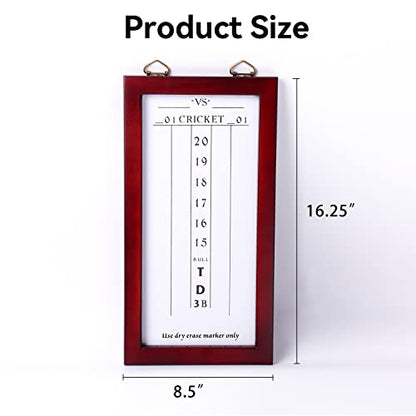 GSE Games & Sports Expert Dry-Erase Dart Scoreboard for Cricket and 01 Dart Games with Marker