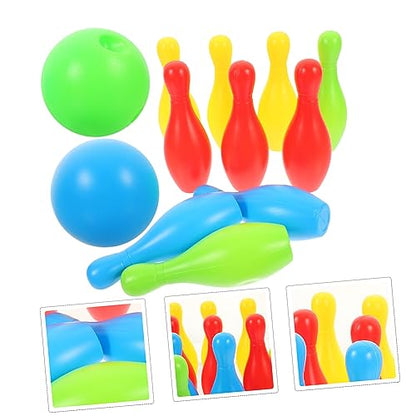 WOONEKY 12Pcs Bowling Set Interactive Outdoor Fun with Pins Balls Materials for Preschoolers for Family Playtime and Garden Games