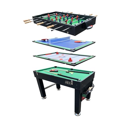 KICK Tetrad 55" 4-in-1 Multi Game Table – Foosball, Billiards/Pool, Air Hockey & Ping Pong - color: Black