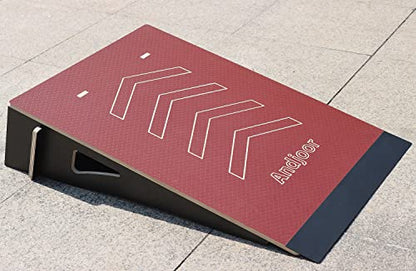Kids Jumping Ramp for Skateboard, Bike, Scooter, BMX, RC Car and Dirt Bike, 34.37 in, Red - color: Red, size: L220