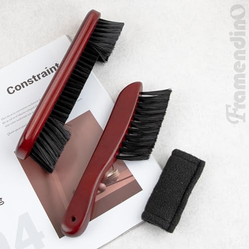 Framendino, 3 Pack Billiards Pool Table Rail Brush Cleaning Tools Set with Cleaner Cloth Wine Red - color: Wine Red