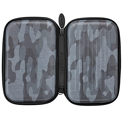 Casemaster Sentinel 6 Dart Case, Holds Extra Accessories, Tips, Shafts and Flights, Compatible with Steel Tip and Soft Tip Darts, Impact & Water Resistant Tactech Shell, Black Camo - color: Black Camo