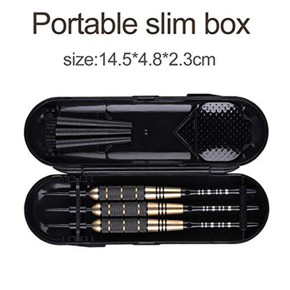 Steel Tip Darts Set for Dartboard, Professional Brass Darts Metal Tip Black Purple Aluminium Nylon Shafts 9 Flights 50 Rubber O-Rings 12 Spring Rings 1 Dart Sharpener Tool 24/27 Grams - color: 24g Black