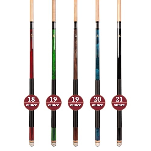 Set of Aska L2 Billiard Pool Cue Sticks, 58" Hard Rock Canadian Maple, 5/16x18 Joint, 13mm Hard Tip, Mixed Weights - style: Set of 5 Sticks