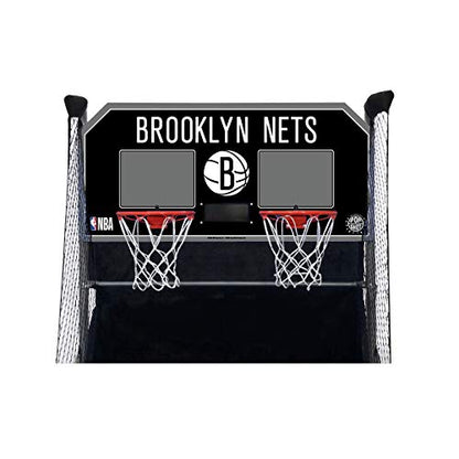 Pop-A-Shot - Home Dual Shot Arcade Basketball Game with NBA Graphics l Sensor Scoring l 16 Game Modes l 7 Balls l Foldable Storage l for All NBA Fans - style: Brooklyn Nets