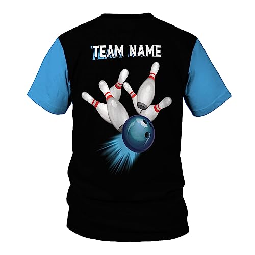 Rivelus Personalized Name Bowling Shirts for Men and Women 3D, Bowling Shirts for Team Bowling, Bowling Shirts Gift - color: Blm18