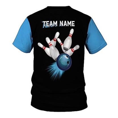Rivelus Personalized Name Bowling Shirts for Men and Women 3D, Bowling Shirts for Team Bowling, Bowling Shirts Gift - color: Blm18