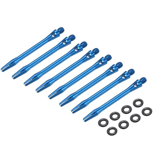 PATIKIL Aluminum Dart Shafts 2BA Thread Dart Stems Replacement Accessories with Rubber Rings for Steel Tip - color: Sky Blue, size: 48mm