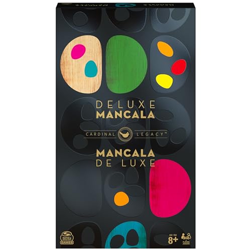 Spin Master Games, Legacy Deluxe Mancala, Classic Game with Folding Wooden Board & Colorful Glass Stones, Family Game, for Ages 8 & Up - color: Mancala