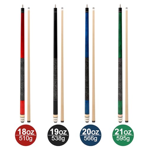 GARSEN Pool Cue Stick 58 inch 18 oz 19 oz 20 oz 21 oz Billiard House Bar Pool Stick - color: Set of 4 colors