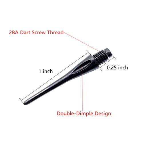 2BA Thread Plastic Tip Dart Points 500 Pack Soft Dart Tips Replacement Plastic Dart Tips with Case Dart Accessories Black